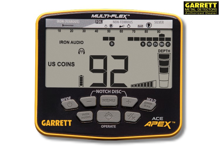 Garrett ACE APEX Metalldetektor mit Funkkopfh&ouml;rer (wireless) 